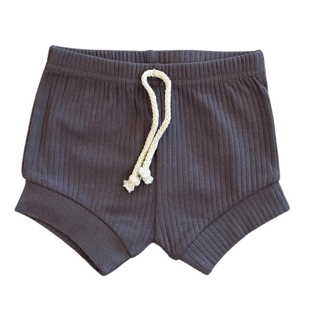 COAL | Blush Lotus ribbed organic baby shorties